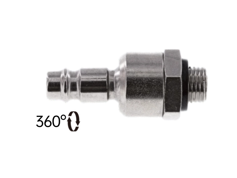 Kupplungsstecker mit Drehgelenk AG G 1/4" NW 7,2 Stahl vernickelt