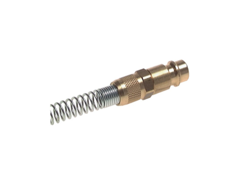 Kupplungs-Stecker Messing mit ÜWM & Knickschutz