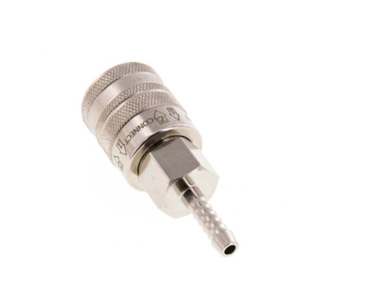 Sicherheitskupplungs-Dose 6 mm  NW7,8 Messing vernickelt 