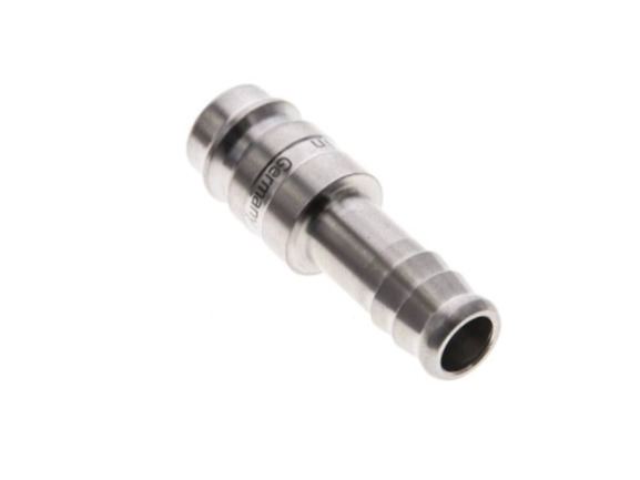 Kupplungsstecker mit Schlauchtülle 13 mm NW 10 Edelstahl 1,4404