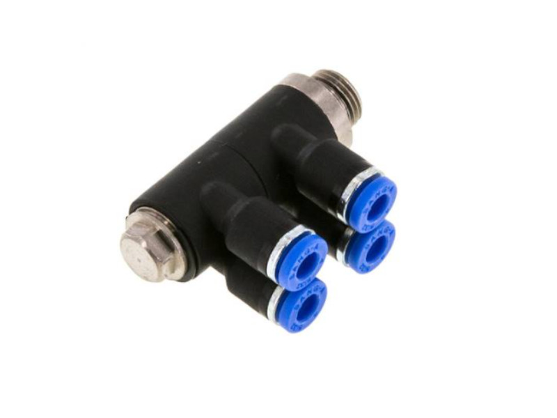 4-fach Steckverschraubung AG G 1/2" - 4x12mm IQS-Standard