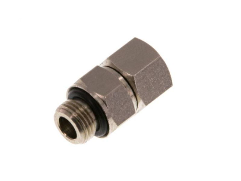 Drehverschraubung AG G 1/4" - IG G 1/4" Messing vernickelt
