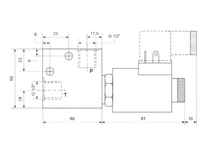 2/2-Wege Elektromagnetventil IG 1/2"  60 Liter PN 210 bar 220 V DC 