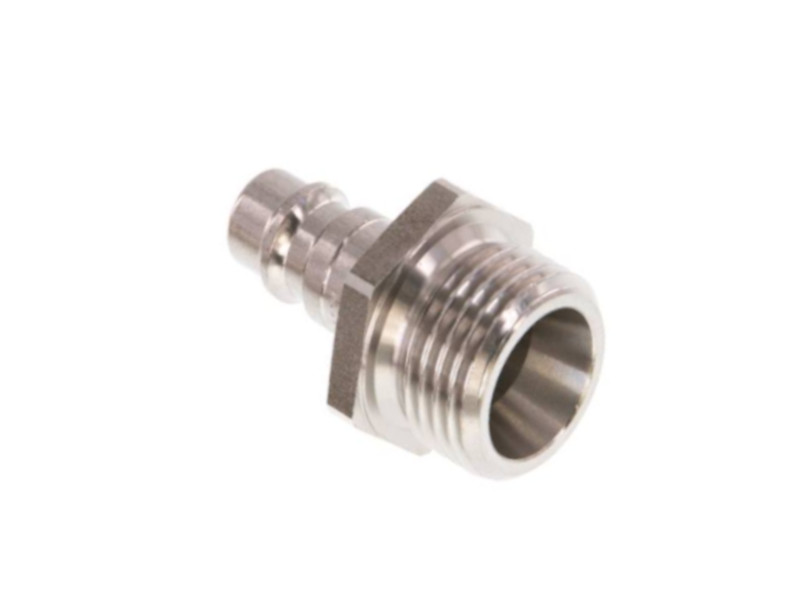 Kupplungs-Stecker Edelstahl 1.4305 AG G zöllig zylindrisch