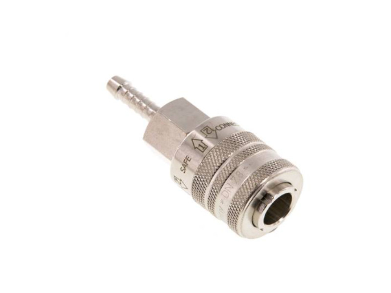 Sicherheitskupplungs-Dose 6 mm  NW7,8 Messing vernickelt 