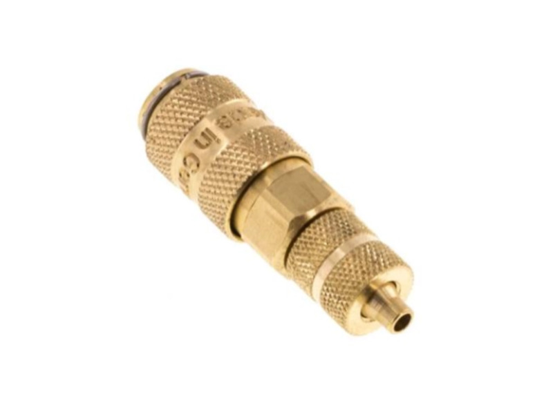 Kupplungsdose für Stecker beidseitig absperrend mit ÜWM 4,3x3mm NW 2,7 Messing