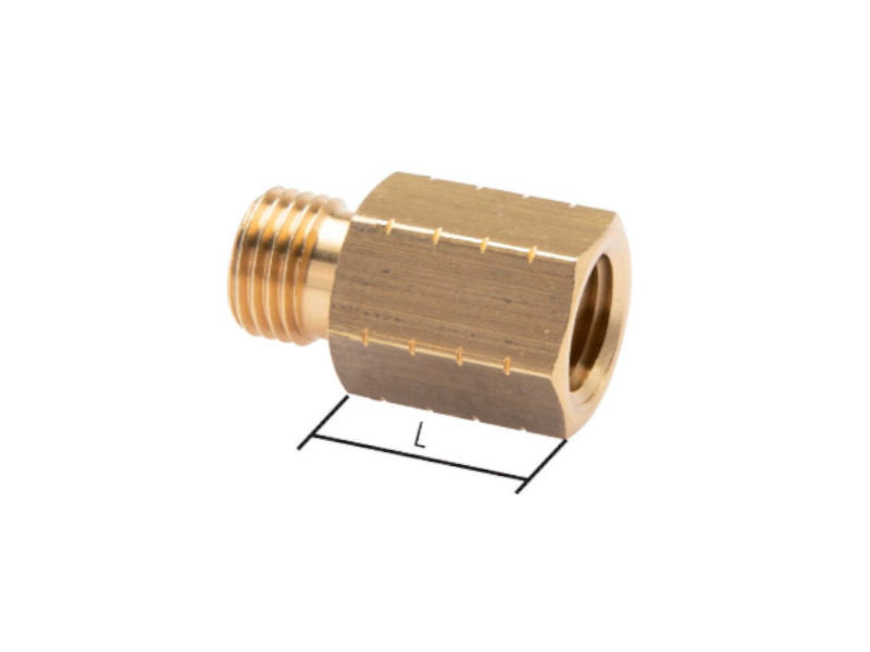 Reduziernippel AG G 1/4" - IG 1/4" NPT Messing
