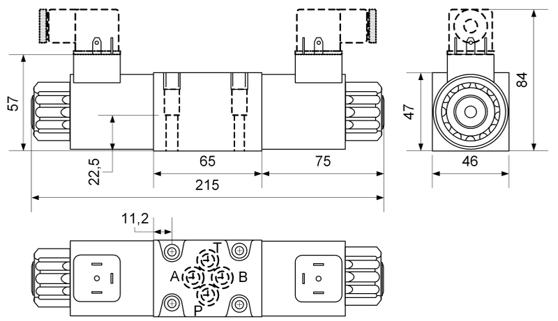 4/3 Wege Cetop Ventil NG 06 Nennspannung 24 V DC Kolbentyp S2
