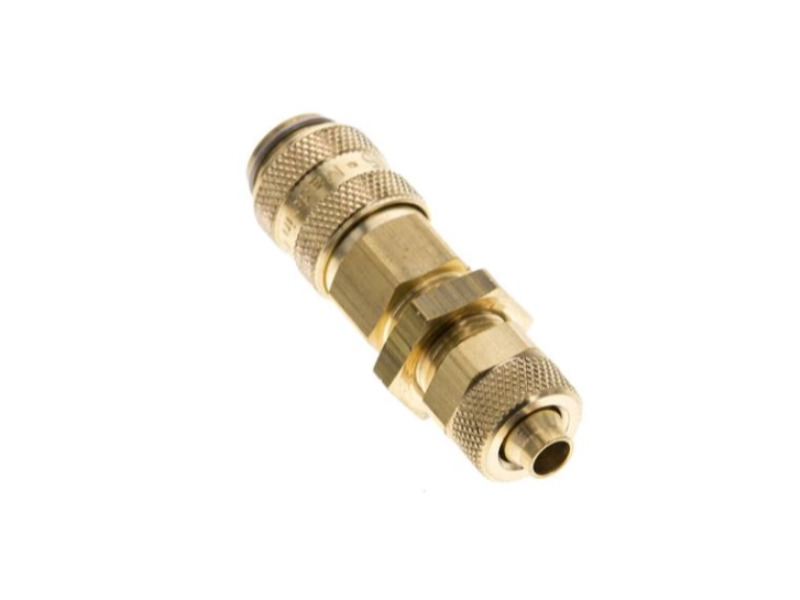 Kupplungsdose für Stecker beidseitig absperrend 8x6 mm mit Schottgewinde M 12x1 und ÜWM NW 5 MS