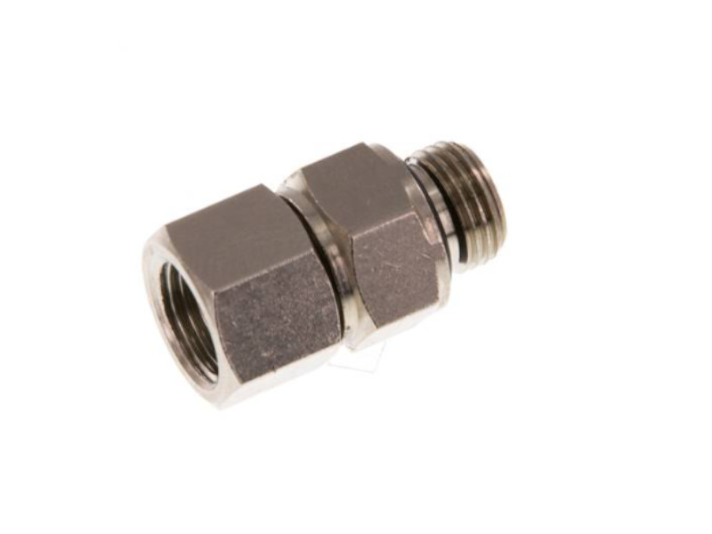 Drehverschraubung AG G 1/4" - IG G 1/4" Messing vernickelt