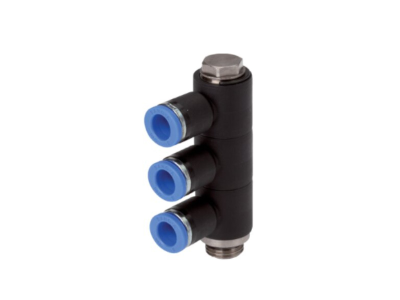 3-fach Steckverschraubung AG G 1/8" - 3x6mm IQS-Standard