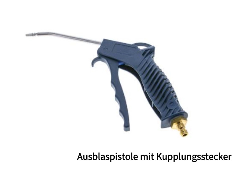 dosierbare Ausblaspistole Schlauchanschluss 9 mm mit Verlängerungsrohr und Sicherheitsdüse 