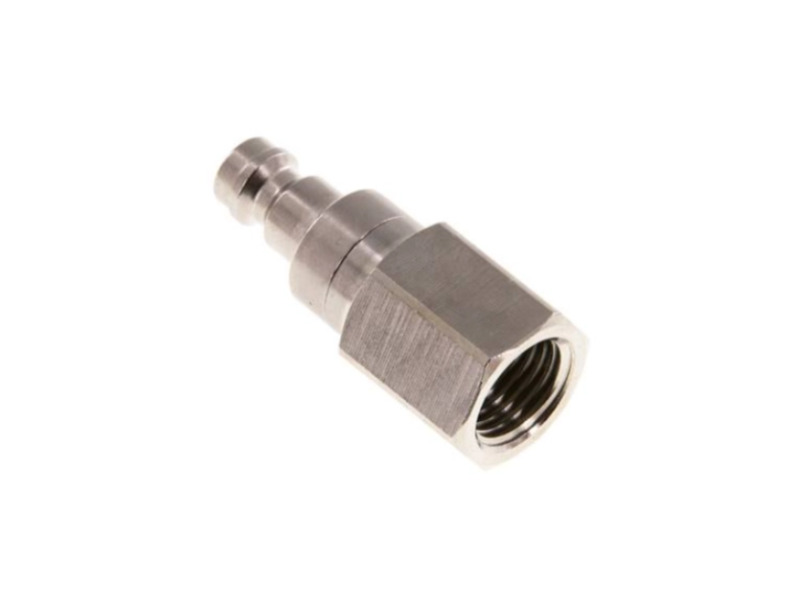 Kupplungsstecker beidseitig absperrend IG G 1/4" NW 5 Messing vernickelt