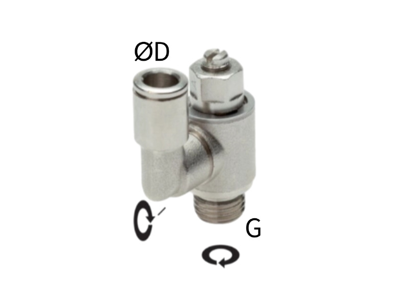 kompakt mit Schlitzschraube abluftregelnd Gerade Form AG G 1/8" - 8mm IQS-MSV