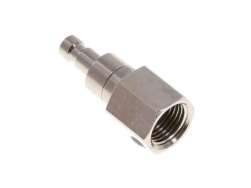 Kupplungsstecker beidseitig absperrend IG G 1/8" NW 2,7 Messing vernickelt