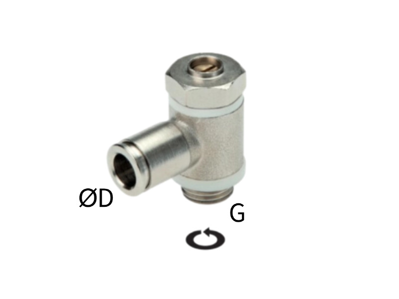 Hohlschraubenbauform mit Schlitzschraube zuluftregelnd AG G 1/4" - 10mm IQS-MSV