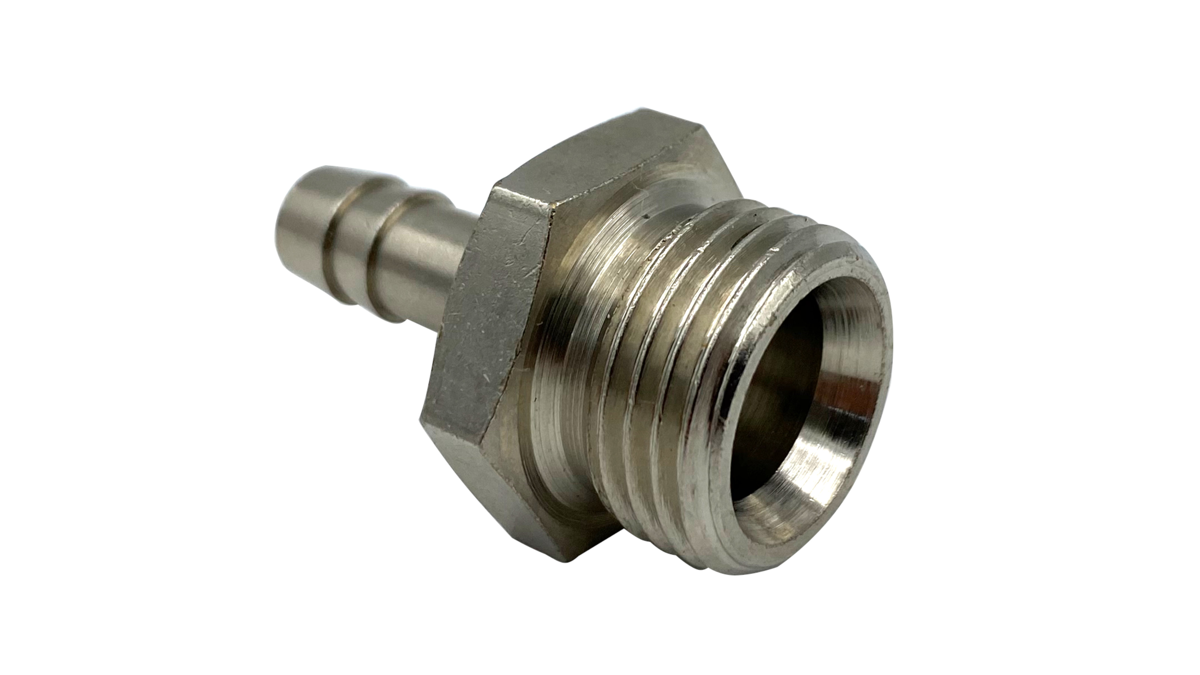 Gewindetülle AG 3/8" NPT für Schlauch 9mm Edelstahl 1.4408