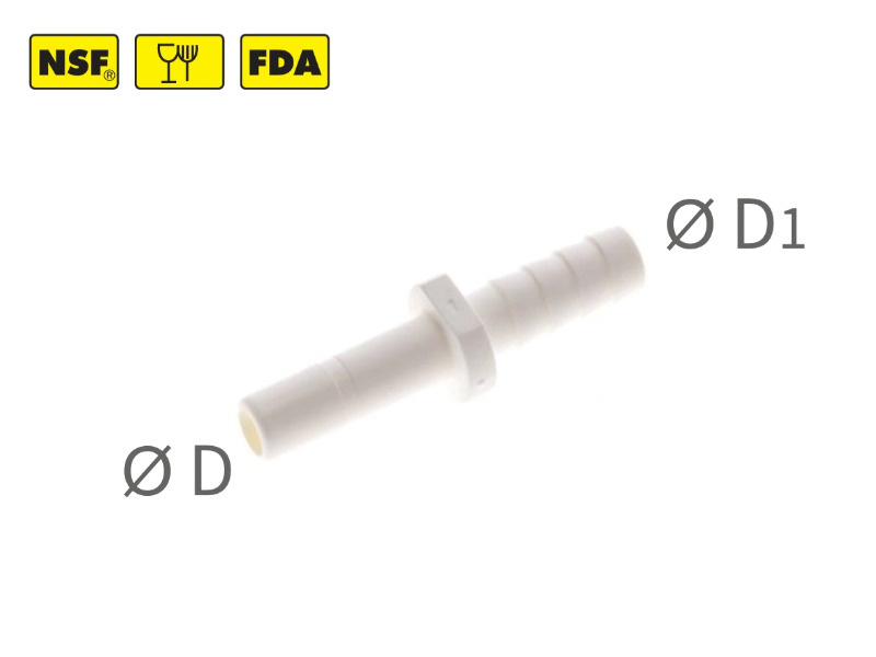 Gerader Stecknippel mit Schlauchtülle für PVC-Schlauch