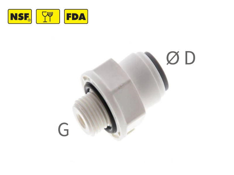 Gerade Steckverschraubung AG G 1/4" - 1/4" IQS-LE Inch