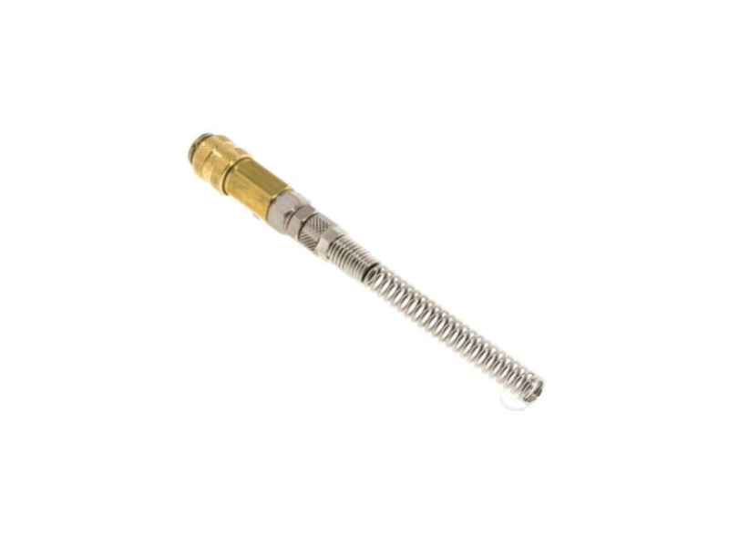 Kupplungsdose für Schlauch 8X6 mm mit ÜWM und Knickschutz schwenkbar Messing