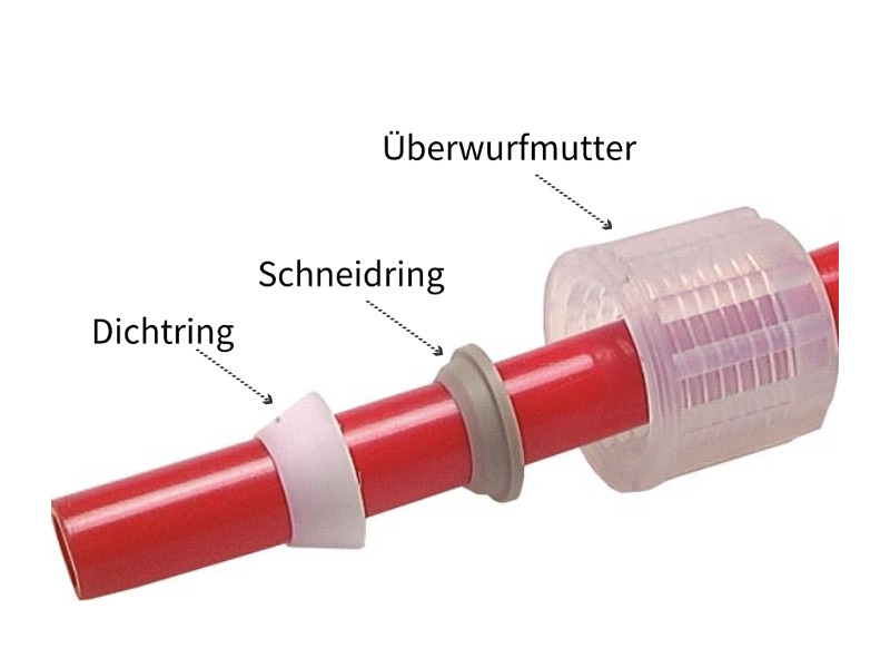 T-Einschraubverschraubung AG G 1/4" - Schlauch beidseits 8x6 mm Typ PP