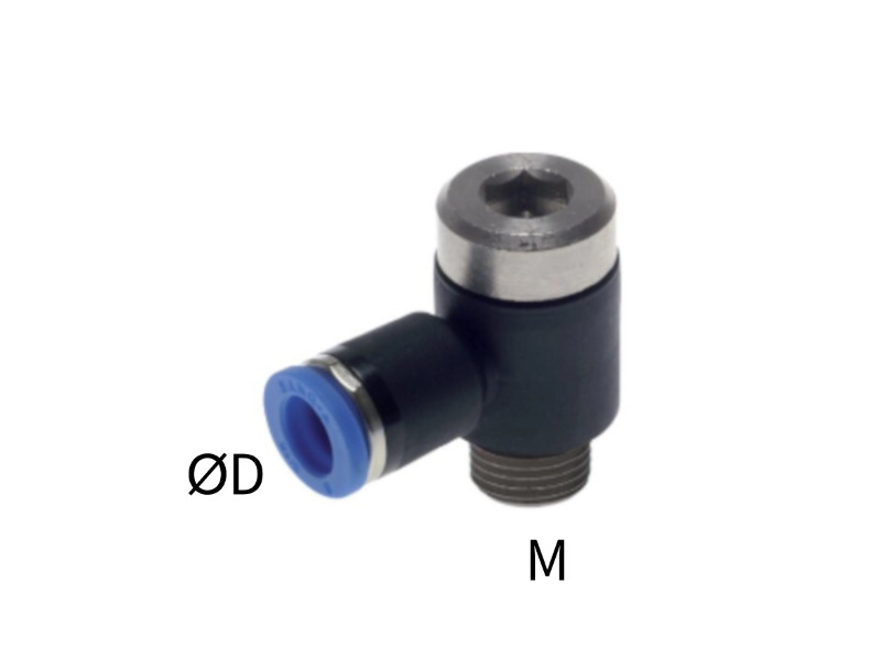 90° Winkel Steckverschraubung IG M5 - 4mm IQS-Standard