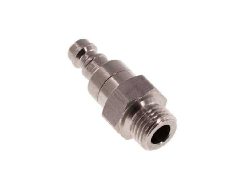 Kupplungsstecker beidseitig absperrend AG G 3/8" NW 5 Edelstahl 1.4305