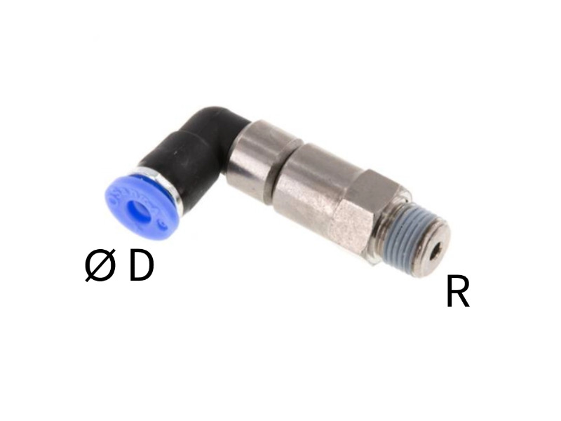 AG R zöllig kegelig IQS 90°-W Drehverschraubung 1500 U/min