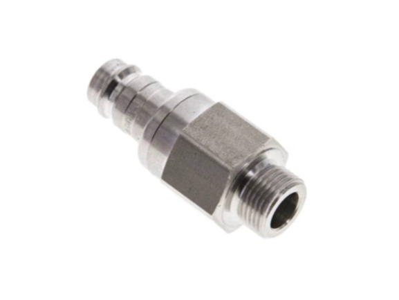 Kupplungsstecker beidseits absperrend AG G 3/4" NW 10 Edelstahl 1,4305