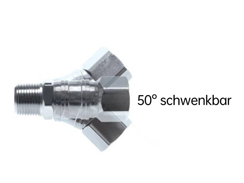 Kupplungsstecker mit Drehgelenk AG G 1/4" NW 7,2 Stahl vernickelt