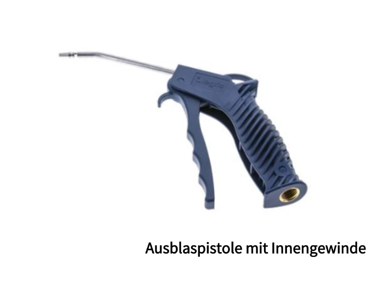 dosierbare Ausblaspistole Schlauchanschluss 9 mm mit Verlängerungsrohr und Sicherheitsdüse 