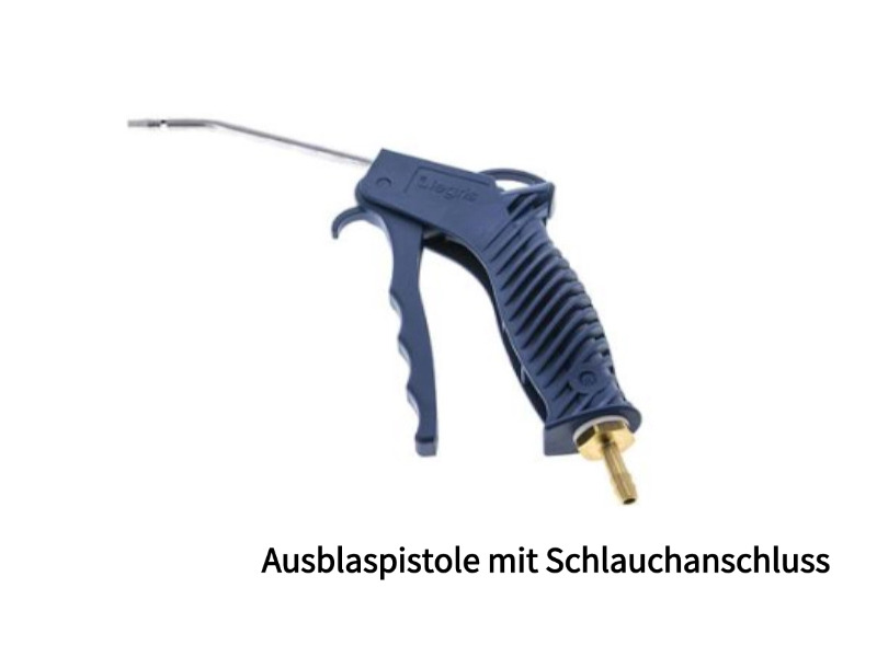 dosierbare Ausblaspistole Schlauchanschluss 9 mm mit Verlängerungsrohr und Sicherheitsdüse 