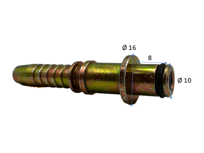 WG-Schlauch-Armatur Steck Ø 10mm Scheibe Ø 16,0mm Messing