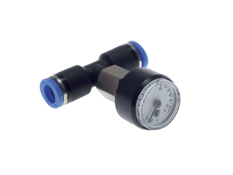 Manometer mit 2 Steckanschlüssen 6mm- 6mm PN 0-10 bar IQS-Standard