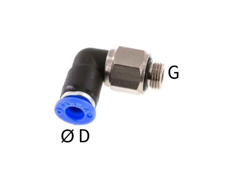 AG G zöllig zylindrisch IQS 90° Drehverschraubung 500 U/min