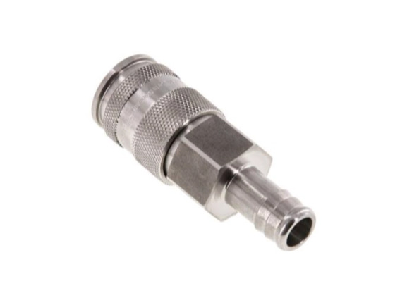 Kupplungsdose für Stecker mit und ohne Absperrung Schlauchtülle 13 mm NW 10 Edelstahl 1,4305