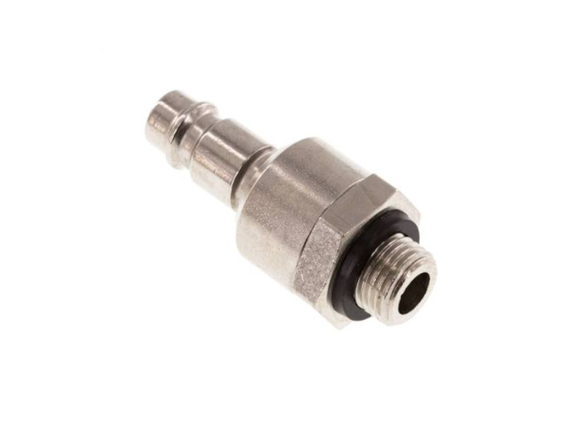 Kupplungsstecker mit Drehgelenk AG G 1/4" NW 7,2 Stahl vernickelt