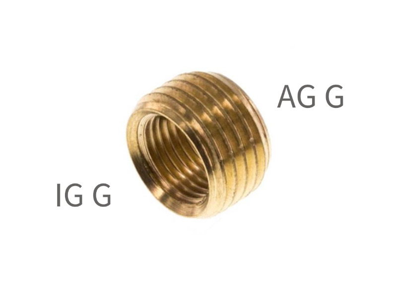 AG G / IG G zöllig zylindrisch ohne Bund Messing