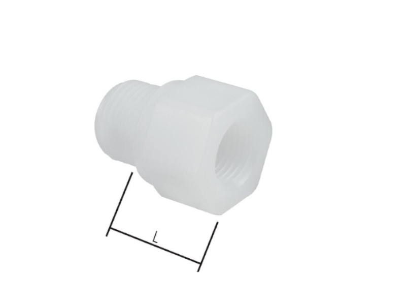 Reduziernippel AG G 1/4" - IG G 1/8" Polypropylen