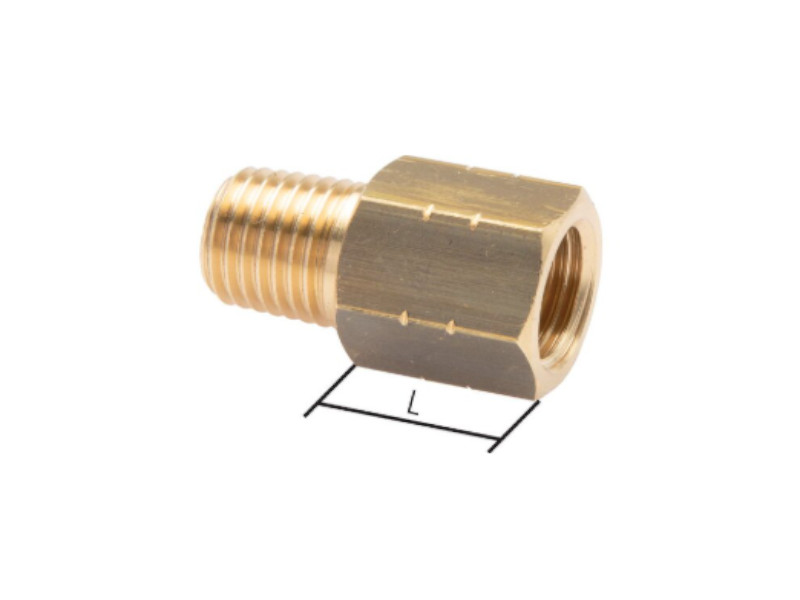 Reduziernippel AG R 3/8" - IG 3/8" NPT Messing