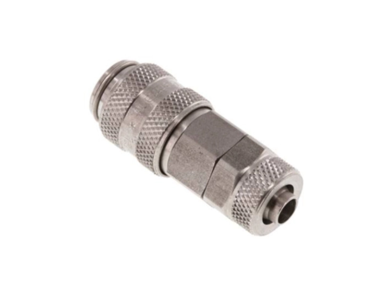 Kupplungsdose mit Überwurfmutter 8x6 mm NW 5 Edelstahl 1.4305