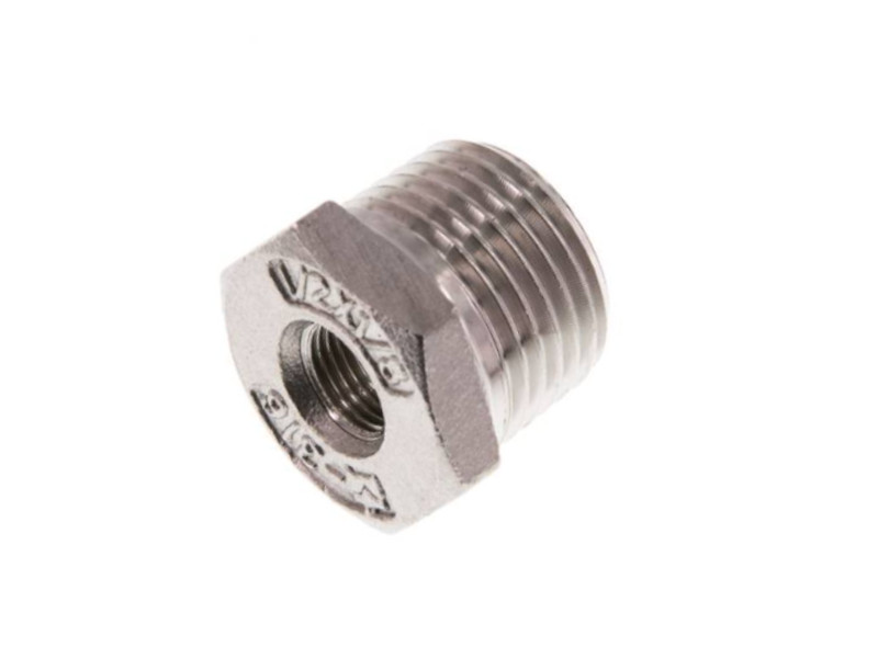 Reduziernippel AG R 1/4" - IG Rp 1/8" Edelstahl 1.4408