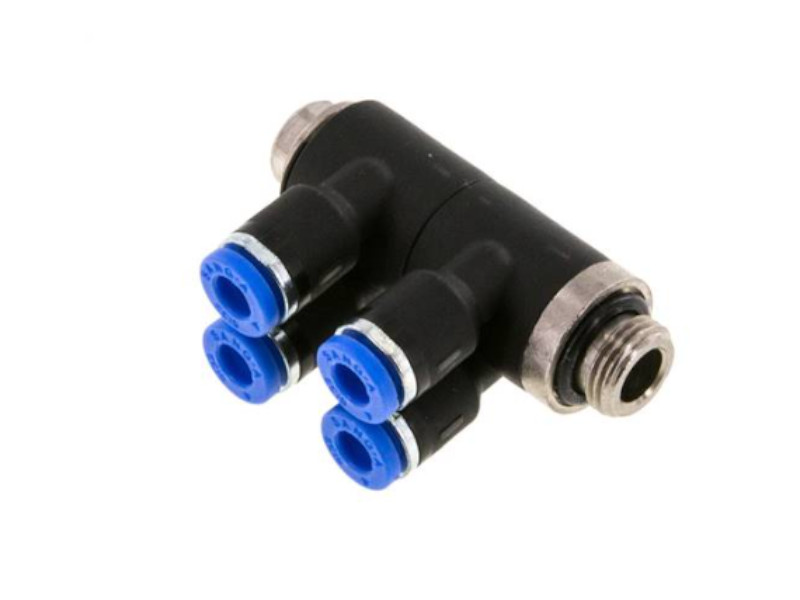 4-fach Steckverschraubung AG G 1/2" - 4x12mm IQS-Standard