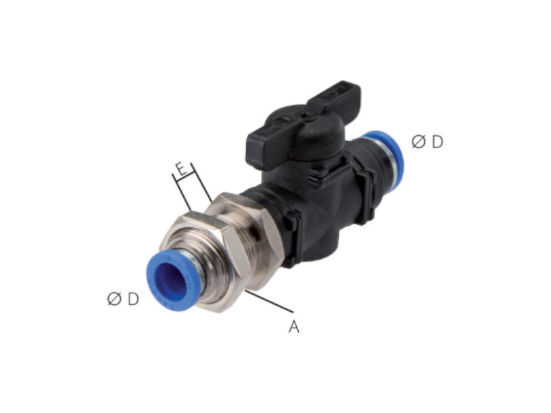 2/2 Absperrhahn Schott Steckverbinder 12mm - 12mm IQS-Standard
