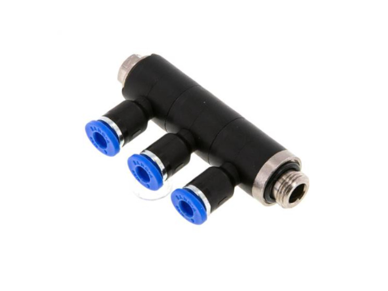 3-fach Steckverschraubung AG G 1/8" - 3x6mm IQS-Standard