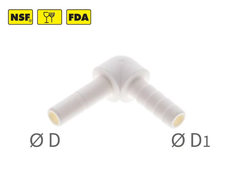 Winkel Stecknippel mit Schlauchtülle für PVC-Schlauch