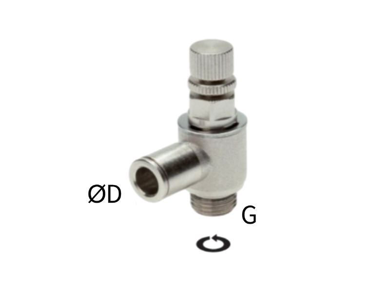 kompakt mit Rändelschraube abluftregelnd AG G 1/8" - 8mm IQS-MSV