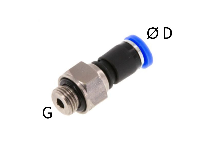 Gerade Drehverschraubung mit einem Kugellager AG G 1/4" - 8mm IQS-Standard