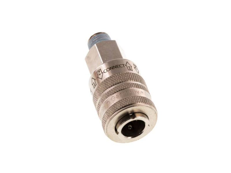 Sicherheitskupplungs-Dose AG R 1/4" NW 7,8 Messing vernickelt 