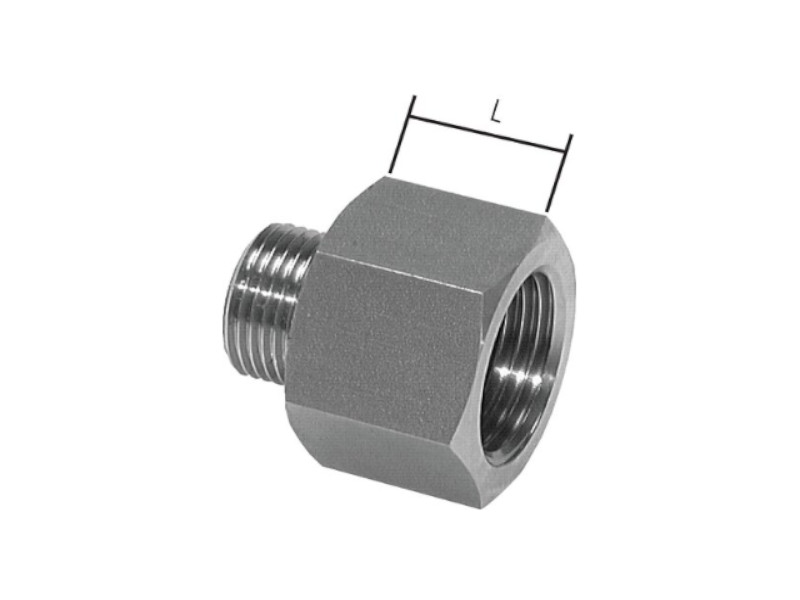 Reduziernippel AG G 1" -  IG G 1/2" Messing vernickelt